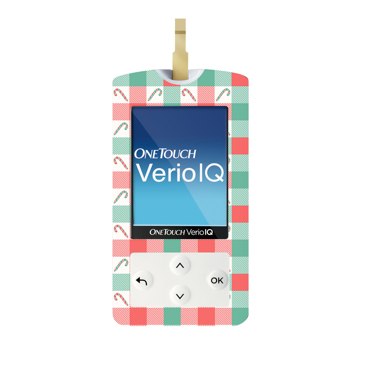 Peppermint Plaid OneTouch Verio IQ Glucometer Sticker - Pump Peelz