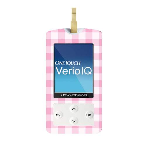 Pink Plaid for OneTouch Verio IQ Glucometer - Pump Peelz