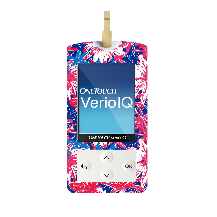 Patriotic Flowers for OneTouch Verio IQ Glucometer