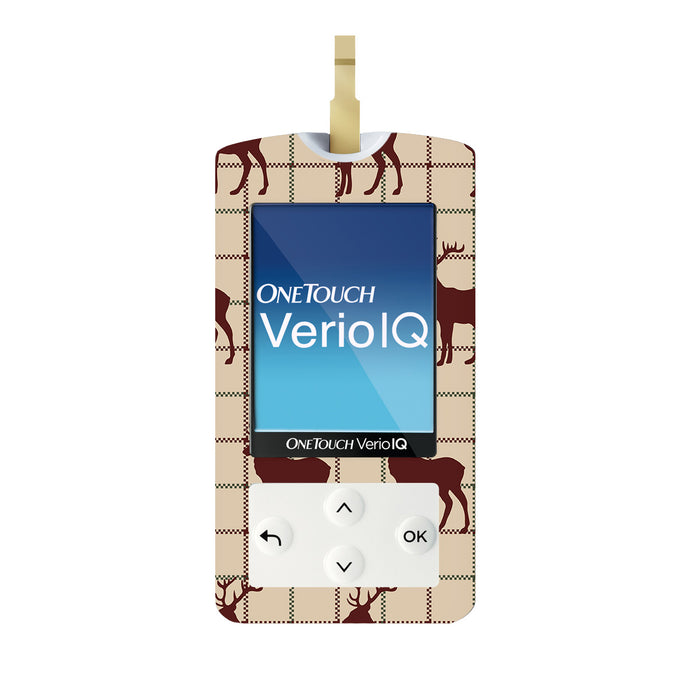 Reindeer Plaid for OneTouch Verio IQ Glucometer - Pump Peelz