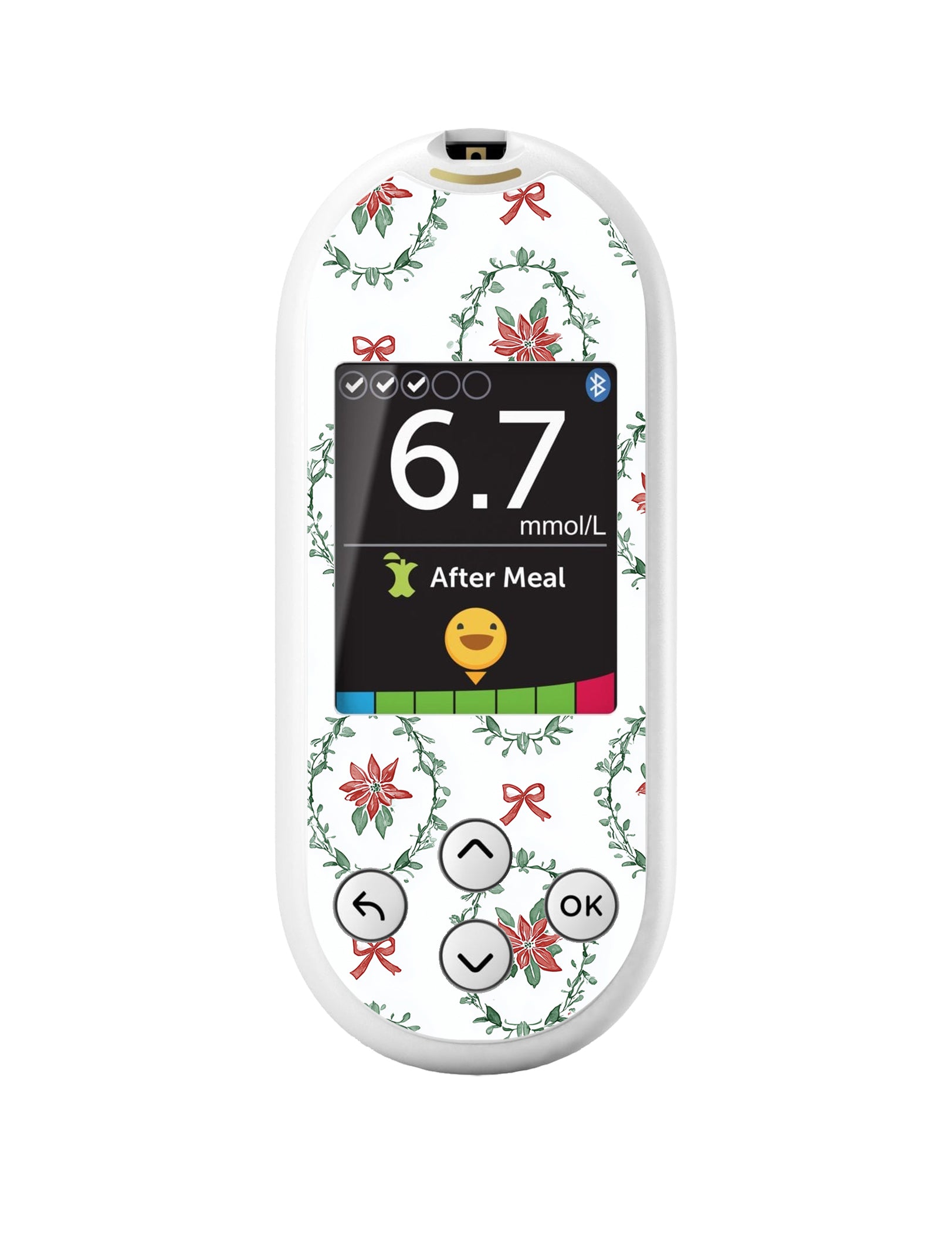 Poinsettia Parade OneTouch Verio Reflect Glucometer - Pump Peelz