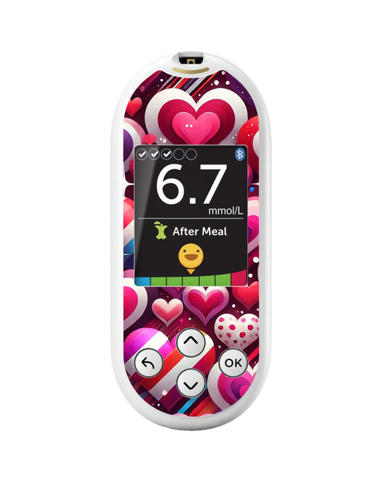 Sparkly Hearts for OneTouch Verio Reflect Glucometer