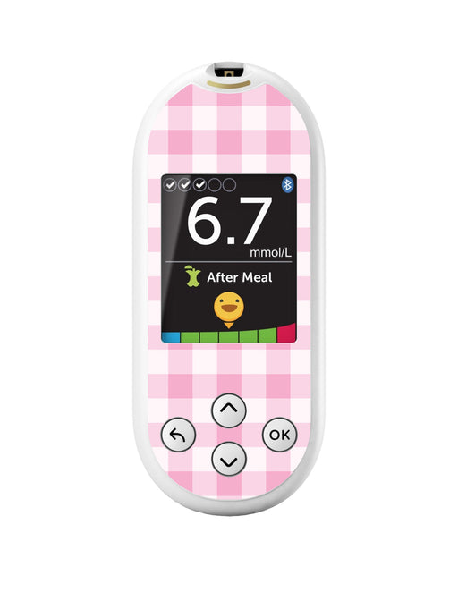 Pink Plaid for OneTouch Verio Reflect Glucometer - Pump Peelz