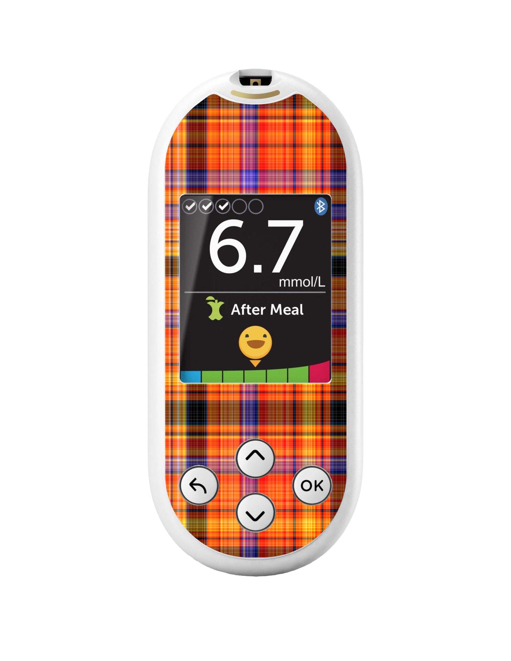 Pumpkin Plaid OneTouch Verio Reflect Glucometer - Pump Peelz