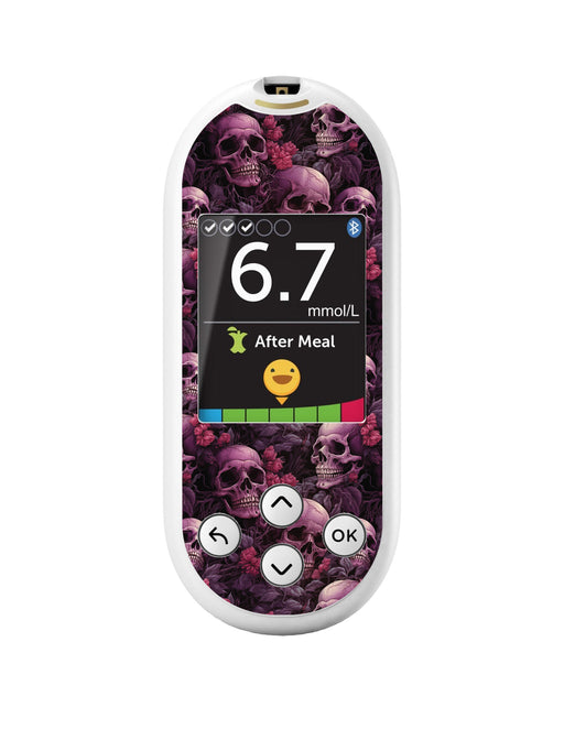 Pink Skulls for OneTouch Verio Reflect Glucometer - Pump Peelz