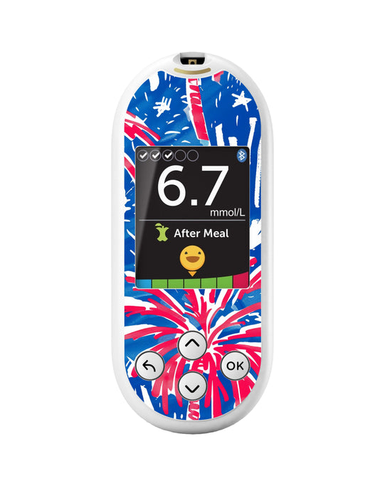 Watercolor Fireworks for OneTouch Verio Reflect Glucometer
