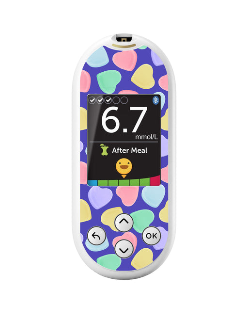 Candy Hearts for OneTouch Verio Reflect Glucometer - Pump Peelz