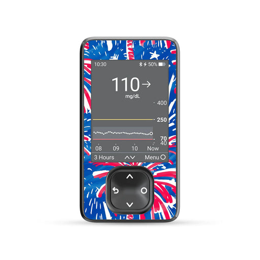 Watercolor Fireworks DEXCOM G7 and Stelo Touchscreen Receiver Sticker-Pump Peelz