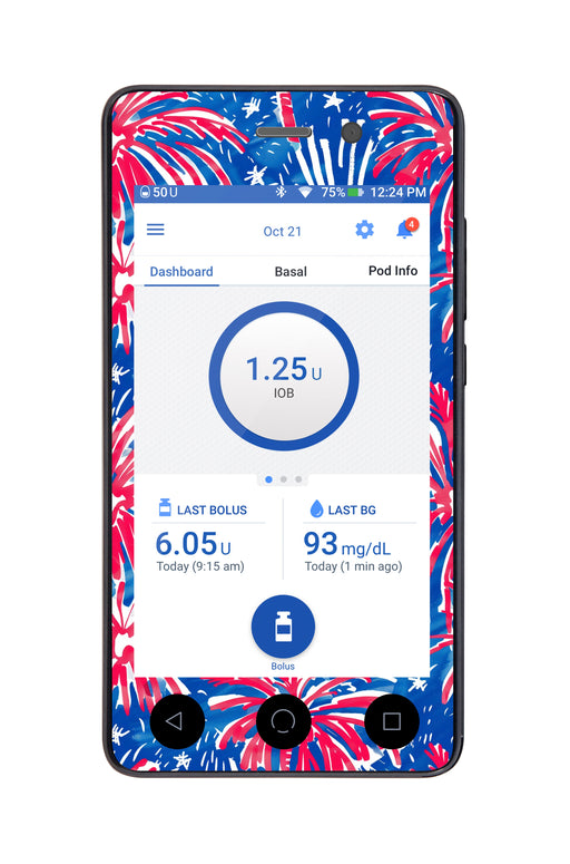 Watercolor Fireworks for Omnipod DASH™-Pump Peelz