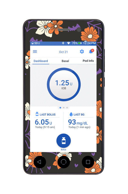 Webbed Flowers for Omnipod DASH™-Pump Peelz