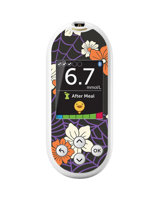 Webbed Flowers for OneTouch Verio Reflect Glucometer-Pump Peelz