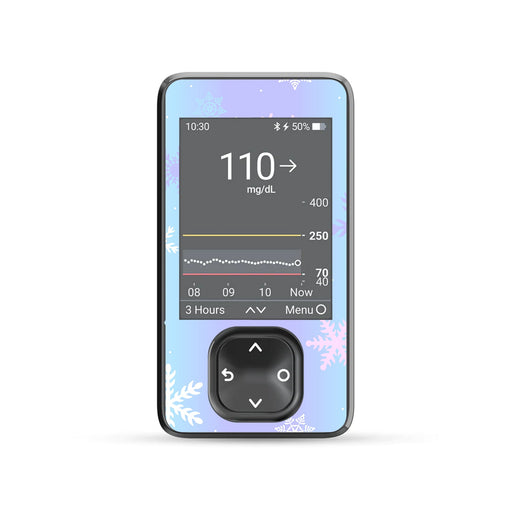 Winter Snowflake DEXCOM G7 and Stelo and G6 Touchscreen Receiver Sticker-Pump Peelz