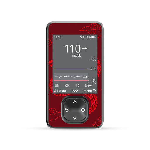 Year of the Dragon DEXCOM G7 and Stelo and G6 Touchscreen Receiver Sticker-Pump Peelz