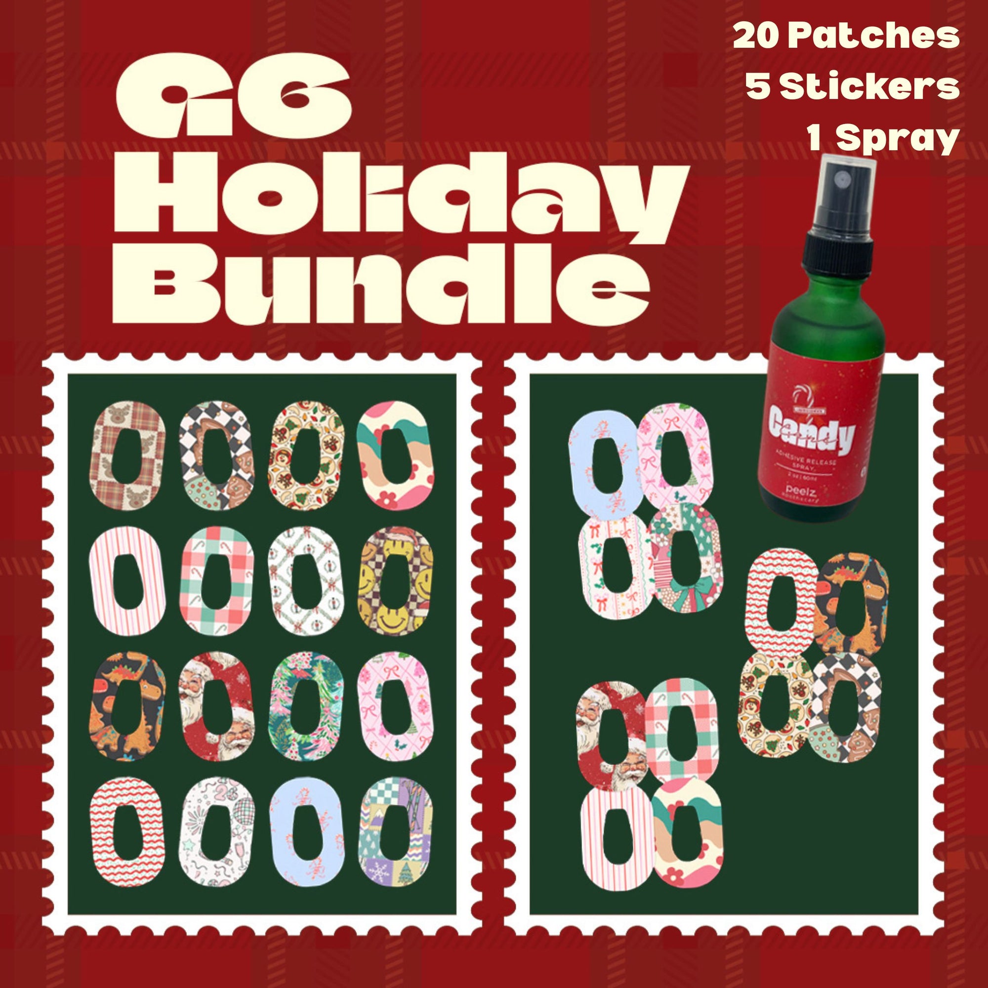 Dexcom G6 Holiday Essentials (20 Patches + 5 Stickers + 1 Spray)