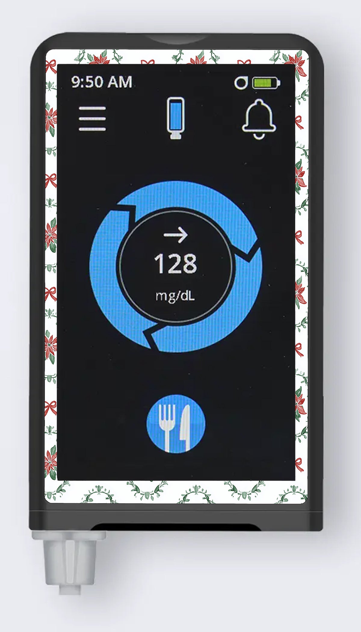 Poinsettia Parade Sticker for the Beta Bionics iLet – Pump Peelz