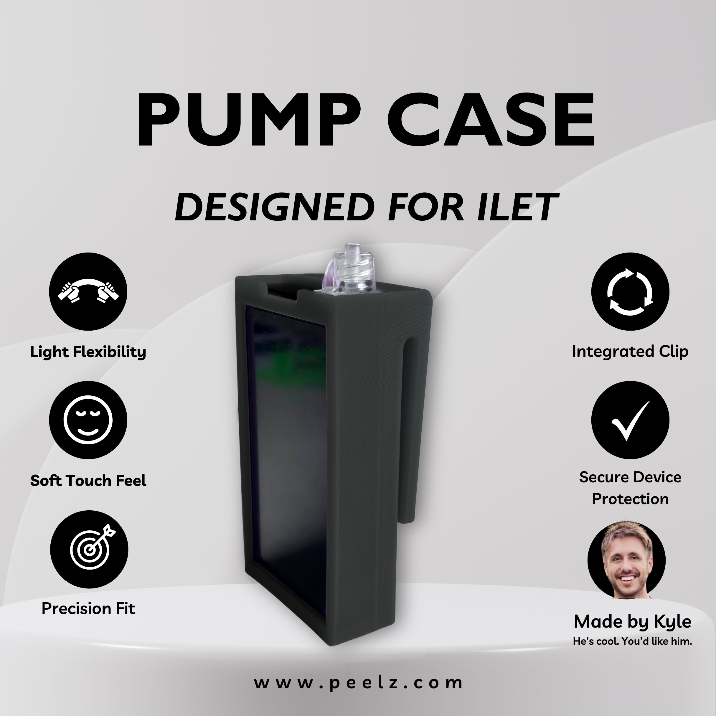 iLet Bionic Pancreas Insulin Pump Case – Soft-Touch Flexible Solid Colors by Pump Peelz