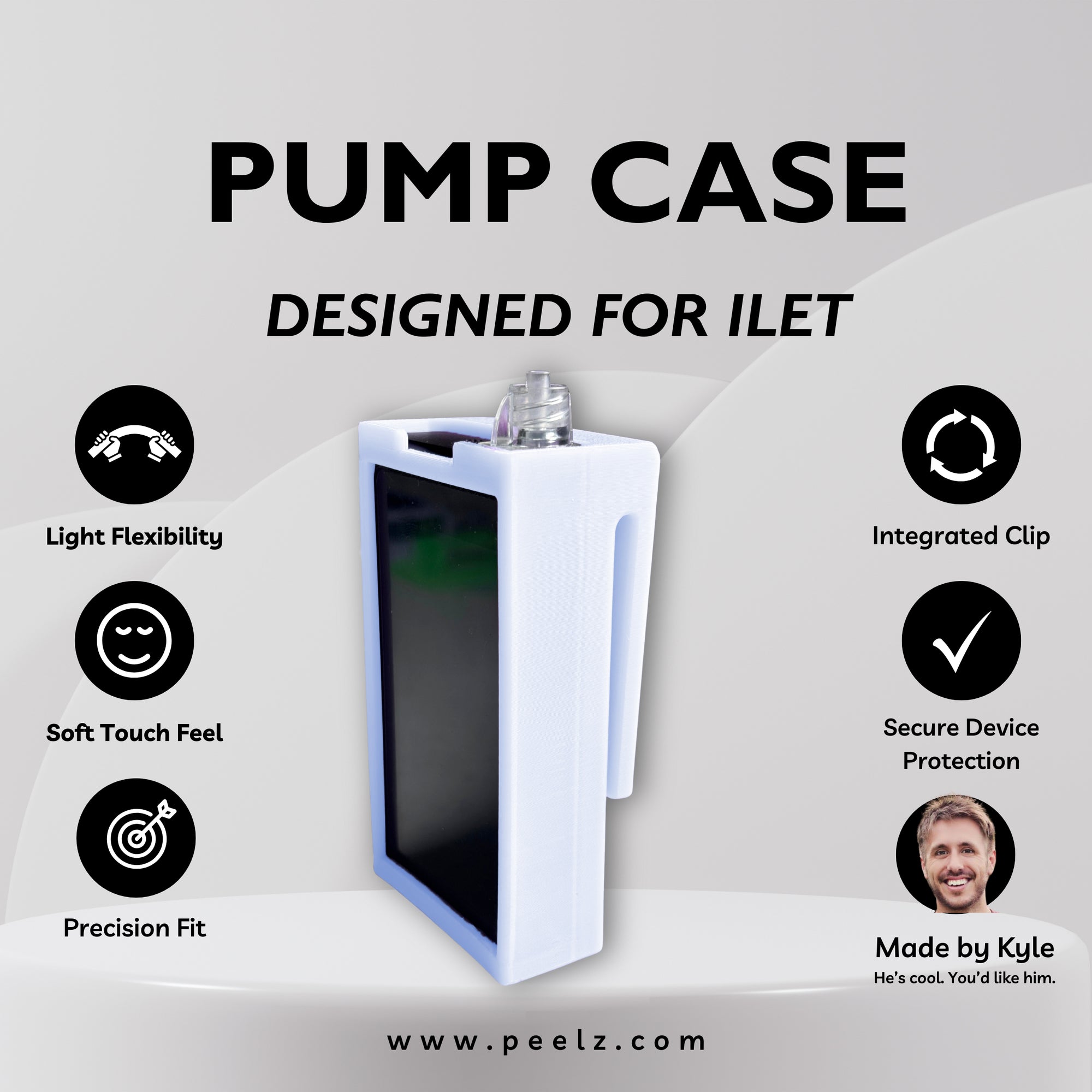 iLet Bionic Pancreas Insulin Pump Case – Soft-Touch Flexible Solid Colors by Pump Peelz