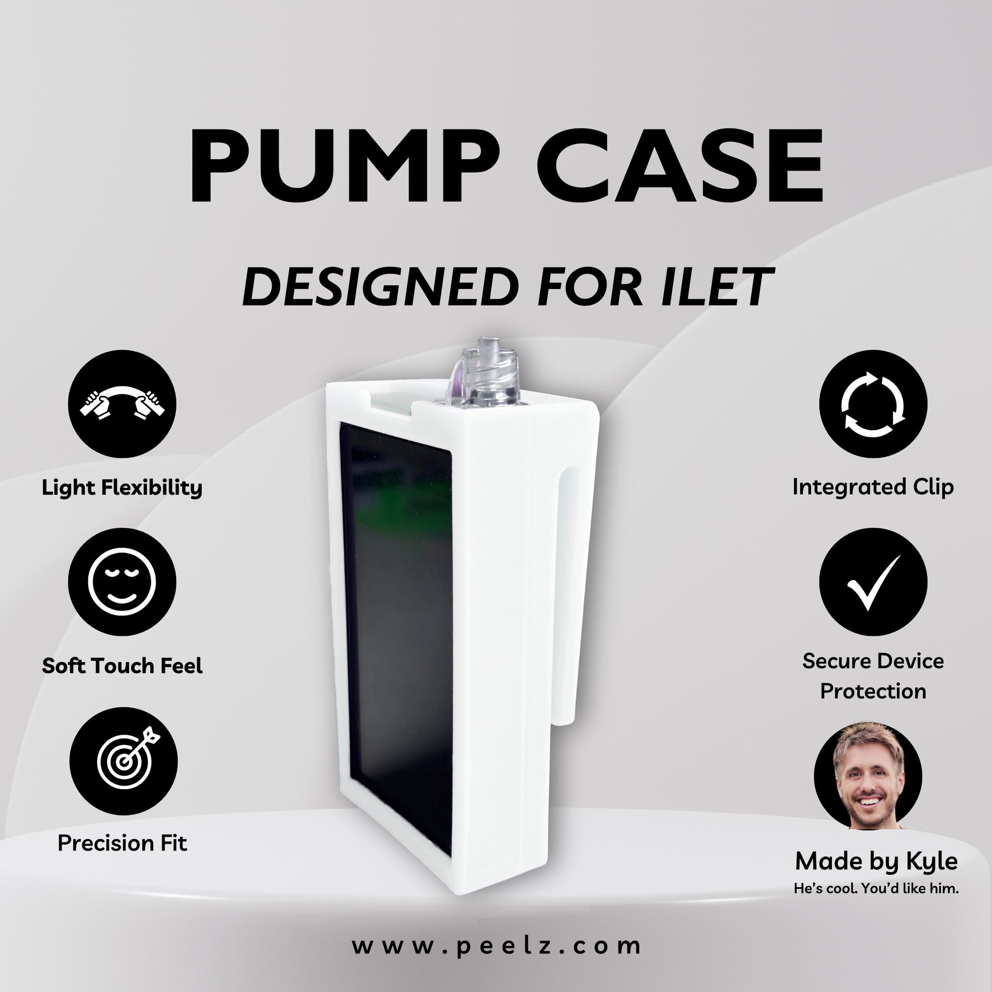 iLet Bionic Pancreas Insulin Pump Case – Soft-Touch Flexible Solid Colors by Pump Peelz