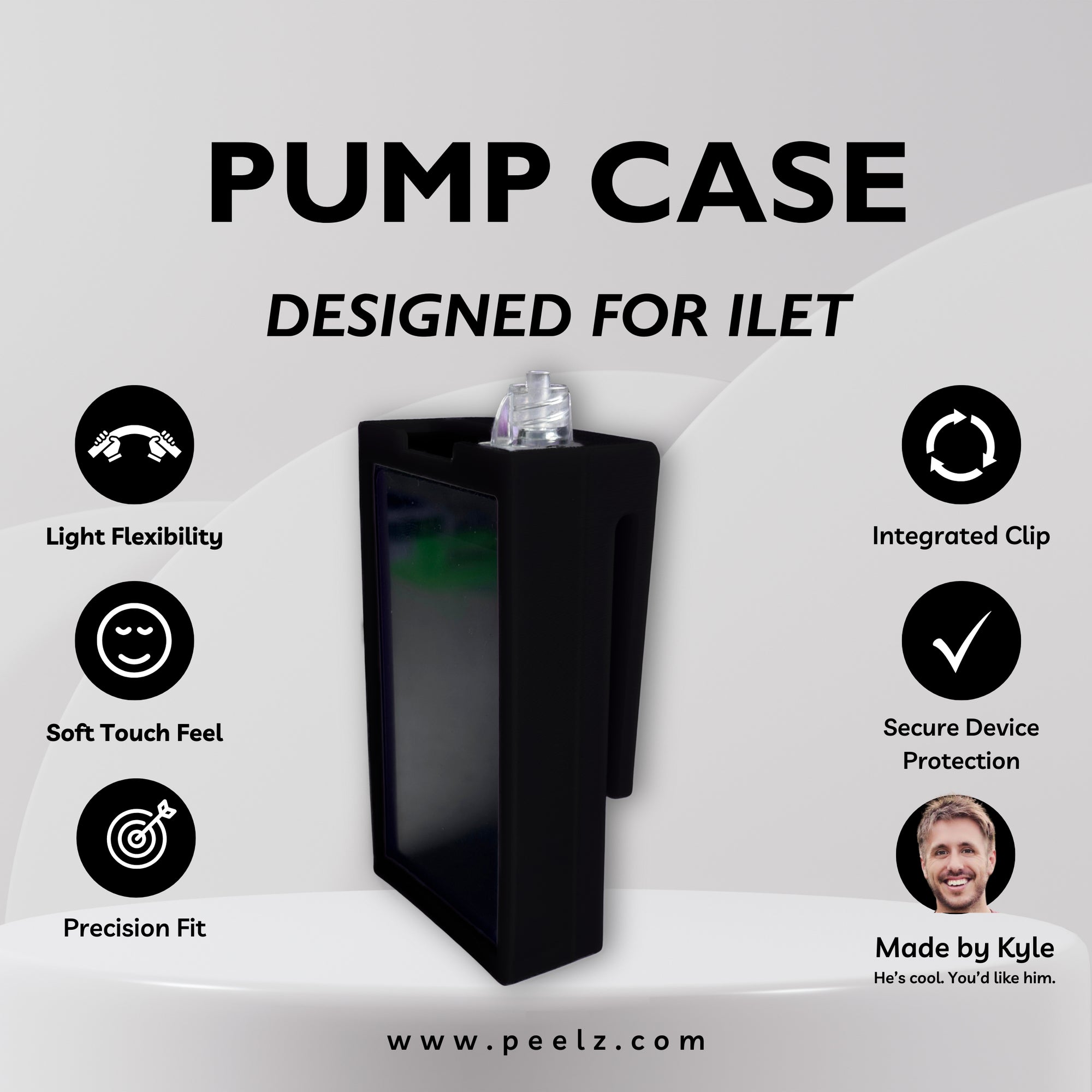 iLet Bionic Pancreas Insulin Pump Case – Soft-Touch Flexible Solid Colors by Pump Peelz