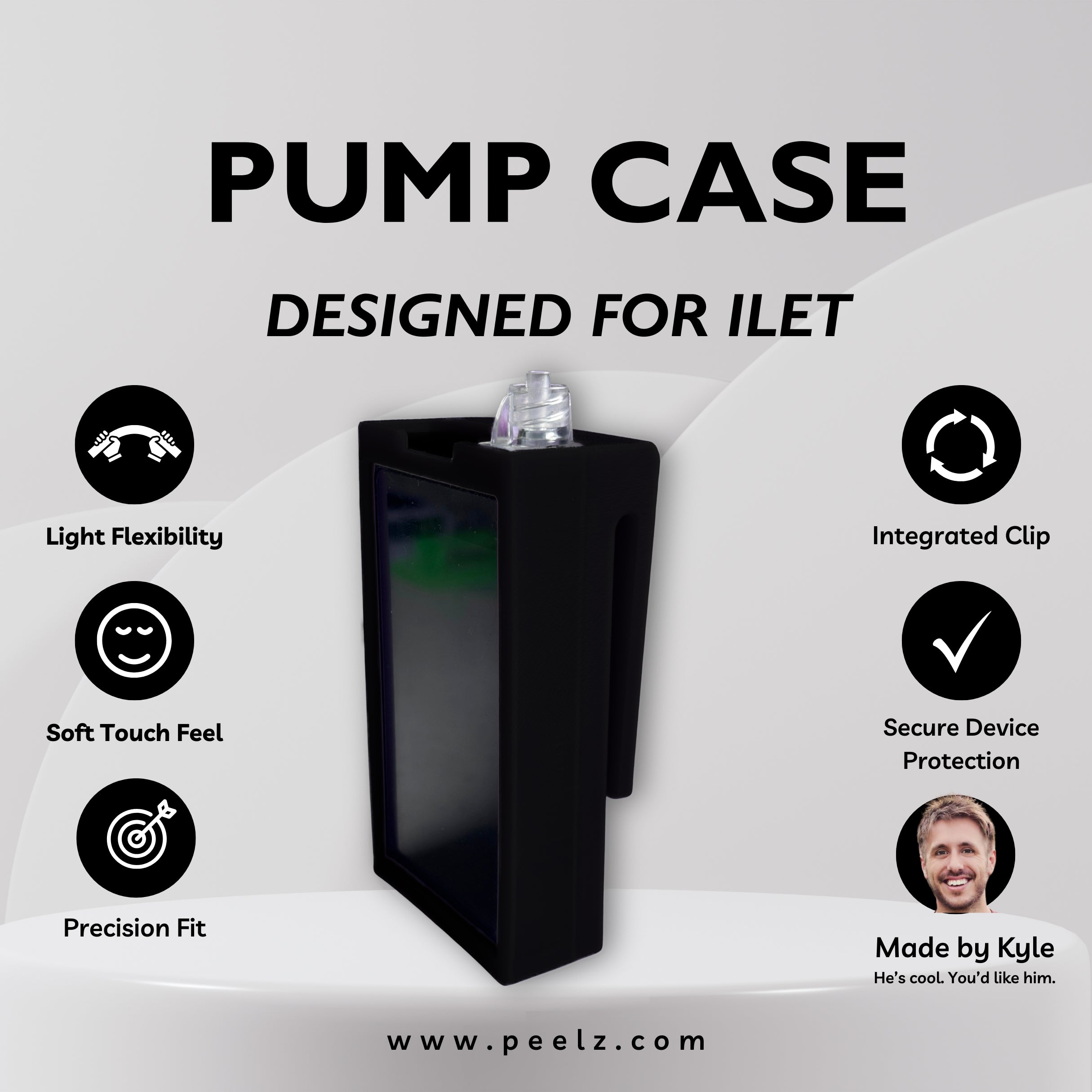 iLet Bionic Pancreas Insulin Pump Case – Soft-Touch Flexible Solid Colors by Pump Peelz