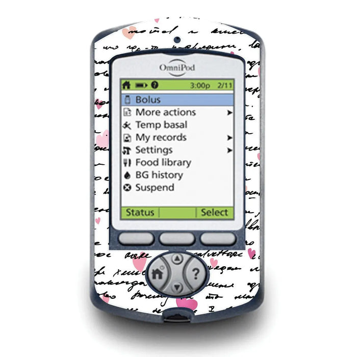 Love Notes for OmniPod PDM - Pump Peelz Insulin Pump Skins
