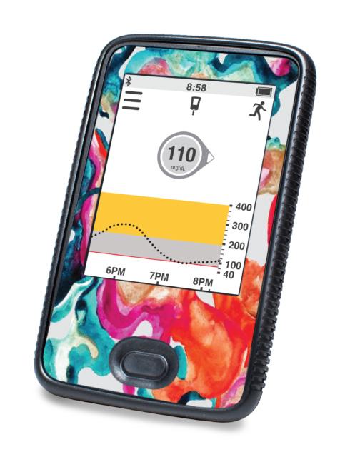 Neon Swirl For Dexcom G6© Touchscreen Receiver Peelz Continuous Glucose Monitor