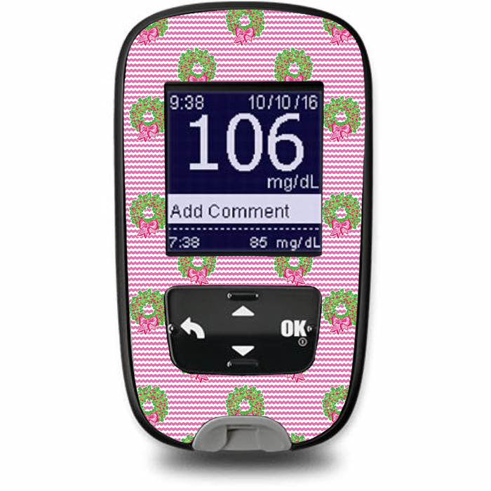 Preppy Holiday Sticker for the Accu-Chek Guide Glucometer - Pump Peelz
