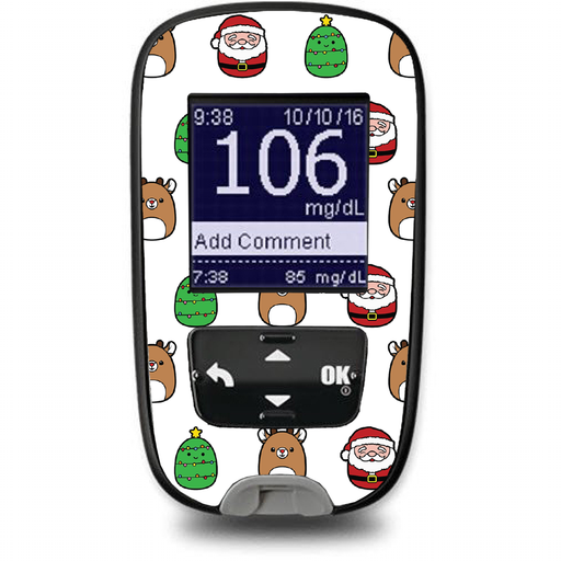 Holiday Squishies Sticker for the Accu-Chek Guide Glucometer - Pump Peelz