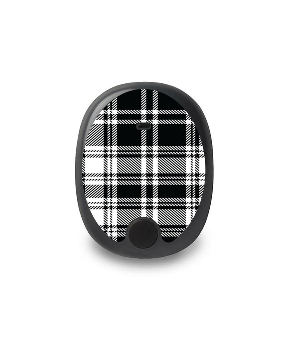 Black And White Plaid For The Eversense Smart Transmitter