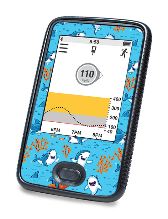 Summer Shark For Dexcom G6© Touchscreen Receiver Peelz Continuous Glucose Monitor