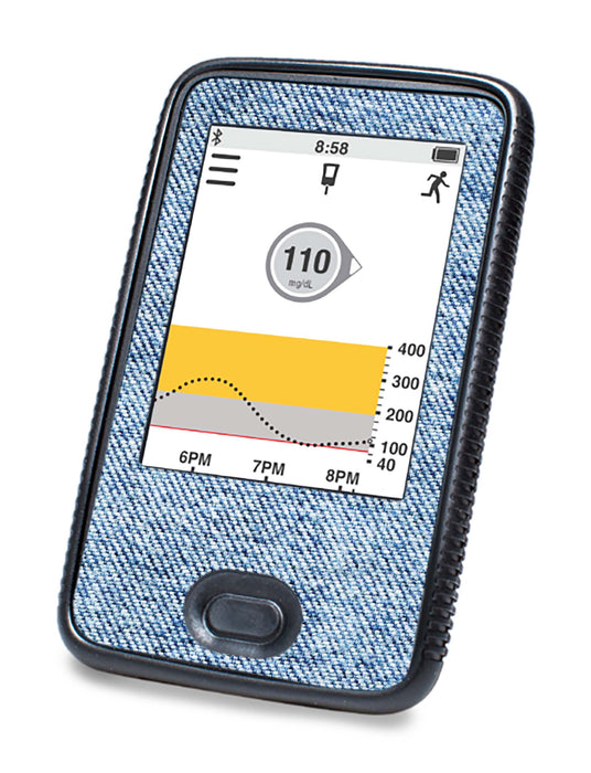 Washed Denim For Dexcom G6© Touchscreen Receiver Peelz Continuous Glucose Monitor