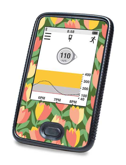Tons Of Tulips Designed For Dexcom G6 Touchscreen Receiver Peelz Dexcom Continuous Glucose Monitor