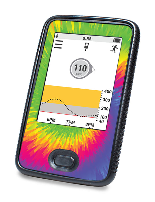 Rainbow Tie Dye Designed For Dexcom G6 Touchscreen Receiver Peelz Dexcom Continuous Glucose Monitor