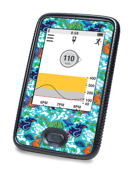 Holiday Dinosaurs For Dexcom G6© Touchscreen Receiver Peelz Continuous Glucose Monitor
