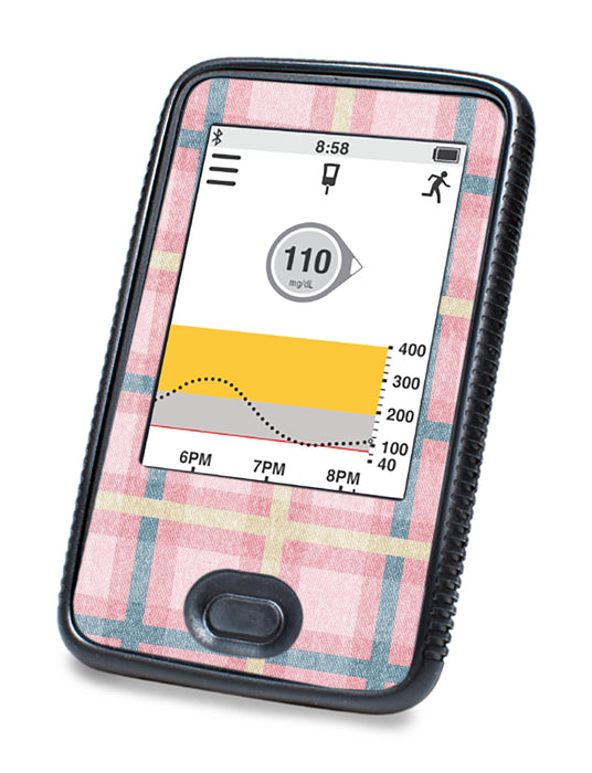Pink Tartan Designed For Dexcom G6 Touchscreen Receiver Peelz Dexcom Continuous Glucose Monitor
