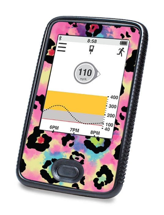 Rainbow Leopard For Dexcom G6© Touchscreen Receiver Peelz Continuous Glucose Monitor