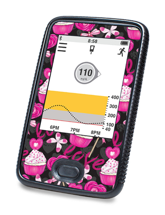 Cupcake Love For Dexcom G6© Touchscreen Receiver Peelz Continuous Glucose Monitor