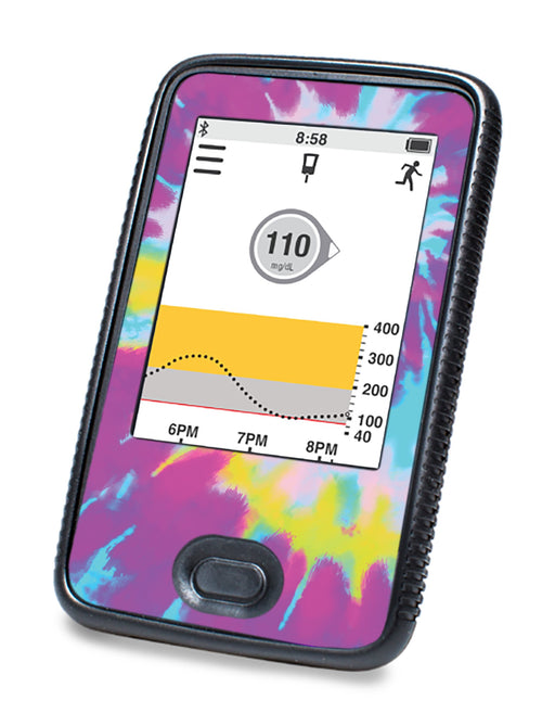 Groovy Tie-Dye For Dexcom G6© Touchscreen Receiver Peelz Continuous Glucose Monitor