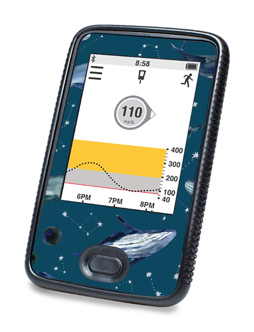 Midnight Whales For Dexcom G6© Touchscreen Receiver Peelz Continuous Glucose Monitor
