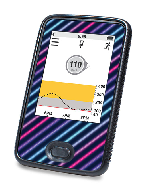 Neon Stripes For Dexcom G6© Touchscreen Receiver Peelz Continuous Glucose Monitor
