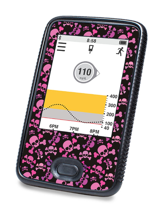 Pink Skulls Designed For Dexcom G6 Touchscreen Receiver Peelz Dexcom Continuous Glucose Monitor