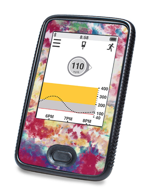 Touch Of Tie Dye For Dexcom G6© Touchscreen Receiver Peelz Continuous Glucose Monitor