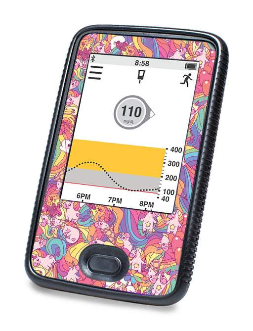 Unicorn Swirls For Dexcom G6© Touchscreen Receiver Peelz Continuous Glucose Monitor