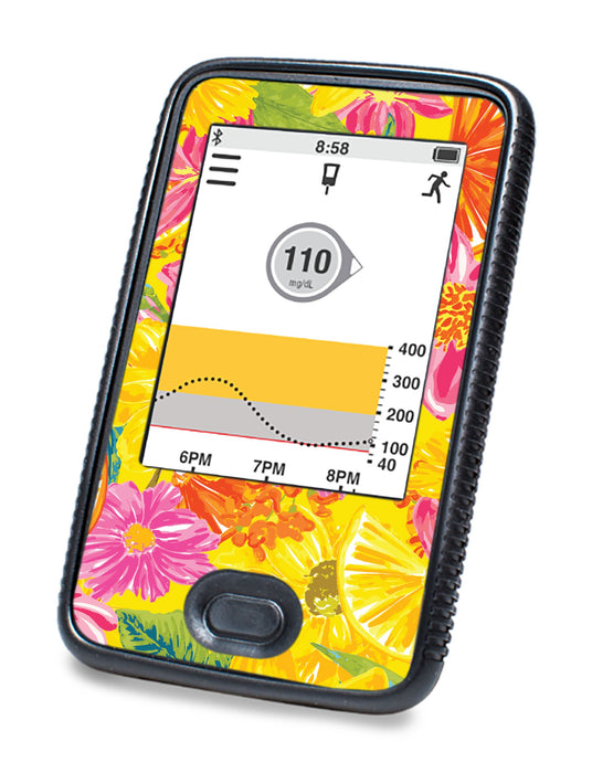 Summer Flowers For Dexcom G6© Touchscreen Receiver Peelz Continuous Glucose Monitor