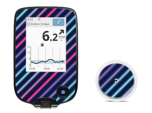 Neon Stripes For Freestyle Libre Receiver + Sensor Libre
