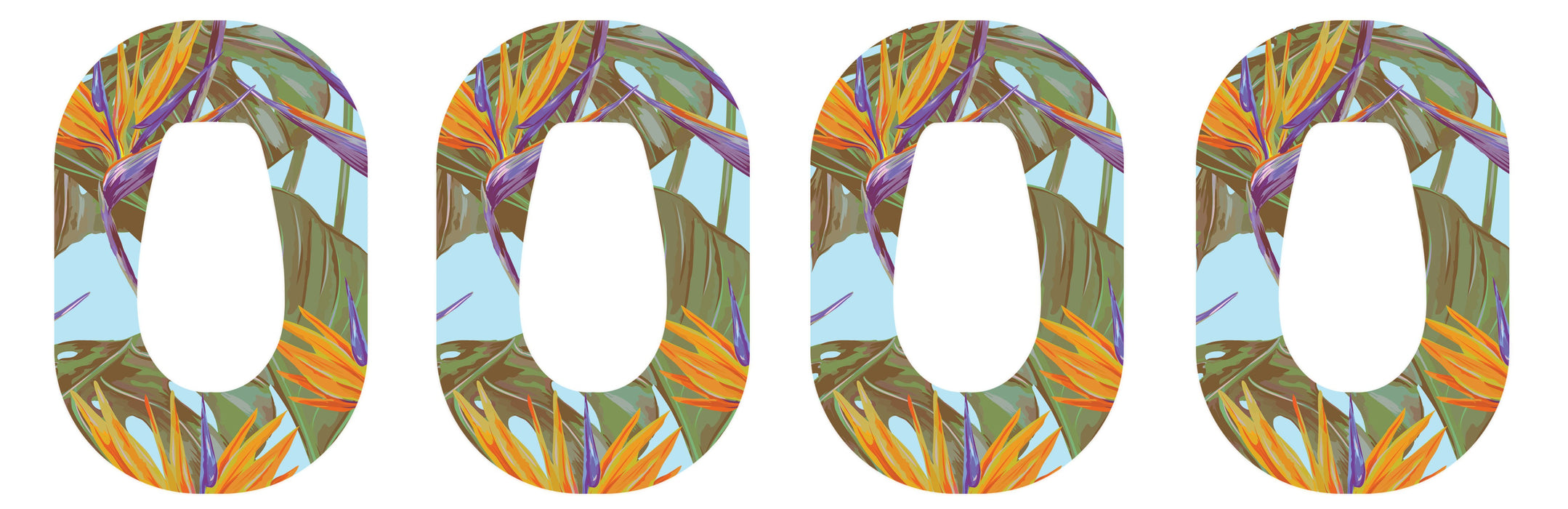 Birds Of Paradise For Patch+ Dexcom G6 Tape 4-Pack