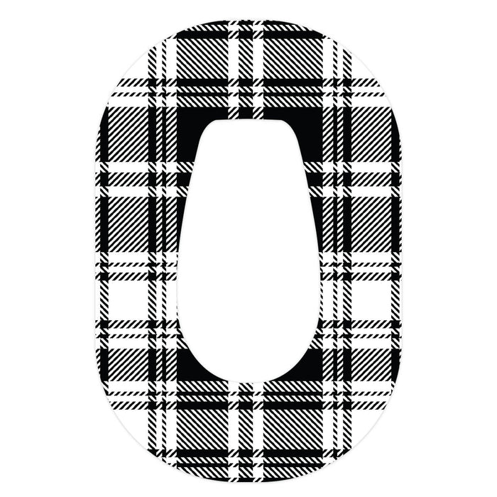 Black And White Plaid For Patch+ Dexcom G6 Tape 1-Pack