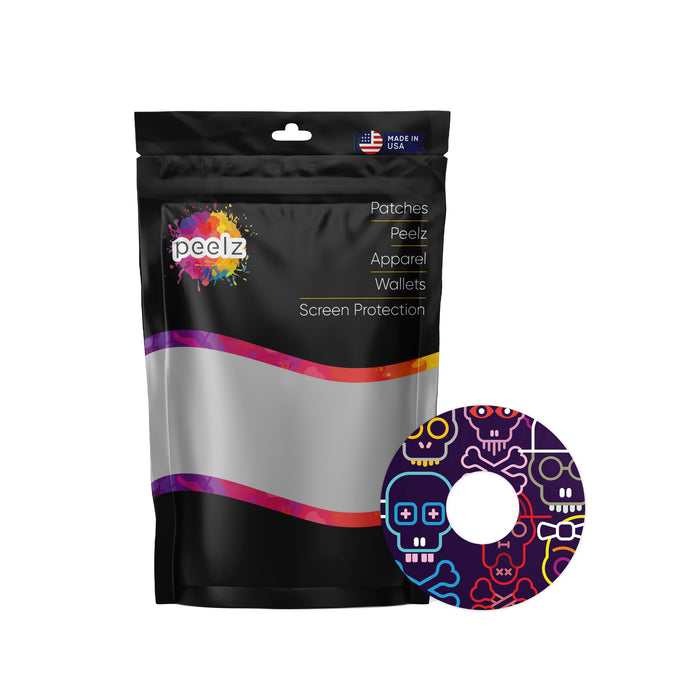 Psycho Skulls Patch Pro Tape Designed for the FreeStyle Libre 3 - Pump Peelz