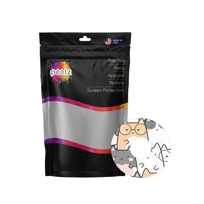 Kitty Cartoon Patch+ Tape Designed for the FreeStyle Libre 3 - Pump Peelz