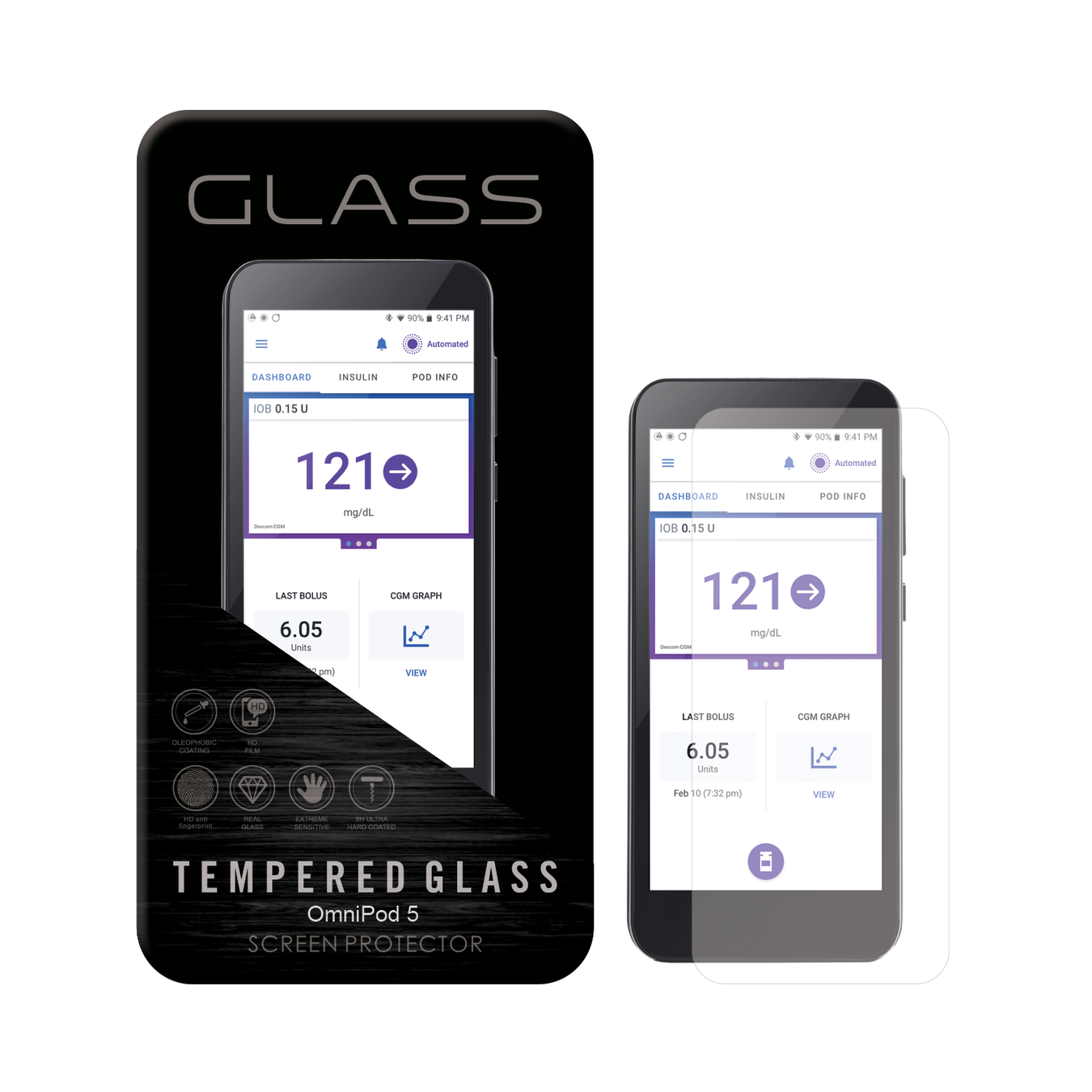 Tempered Glass Screen Protector for Omnipod 5™ PDM - Pump Peelz